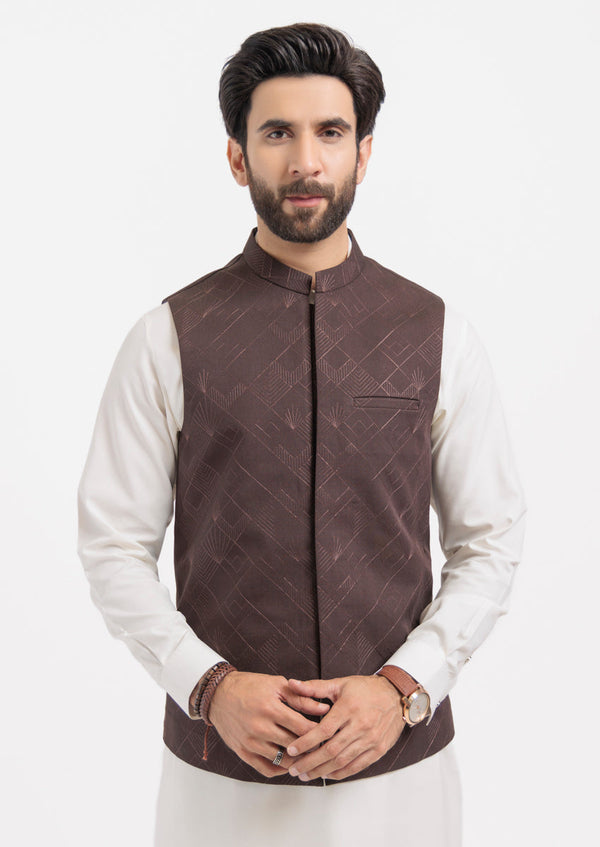 D-Brown-Blended-Waist Coat - (M25WCE1006)