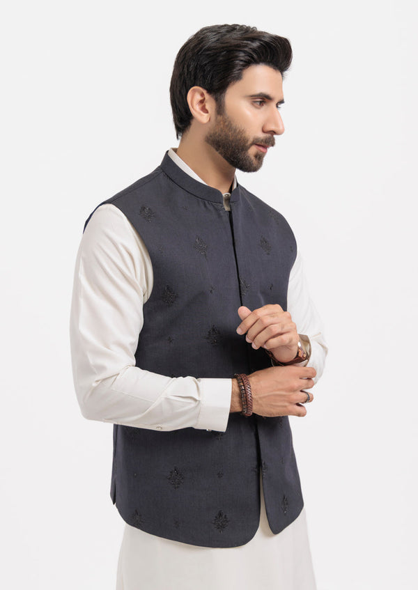 Charcoal-Blended-Waist Coat - (M25WCE1007)