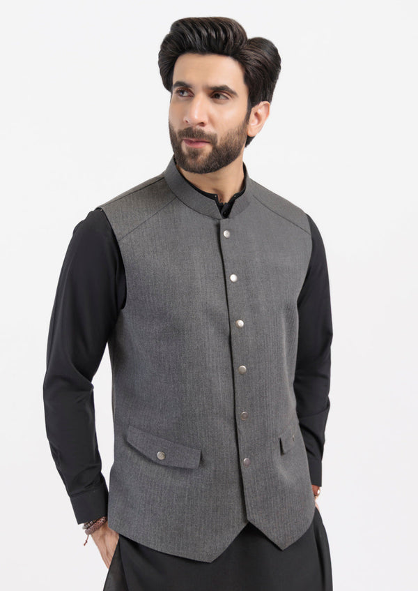 Grey-Blended-Waist Coat - (M25WCS1001)