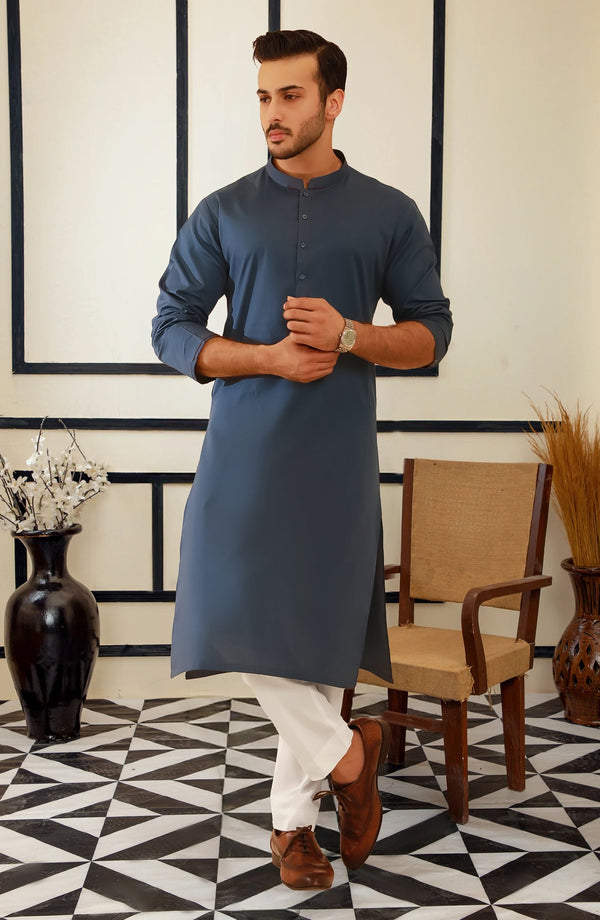 SUMMER'25 MEN KURTA CASUAL TEAL BLUE