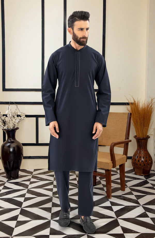 NAVY EMBROIDERED KURTA PAJAMA