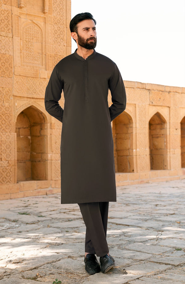 STONE GREY KURTA PAJAMA