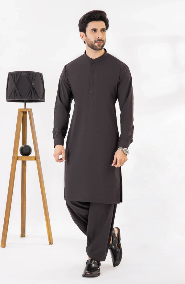 DARK PURPLE BLENDED KAMEEZ SHALWAR