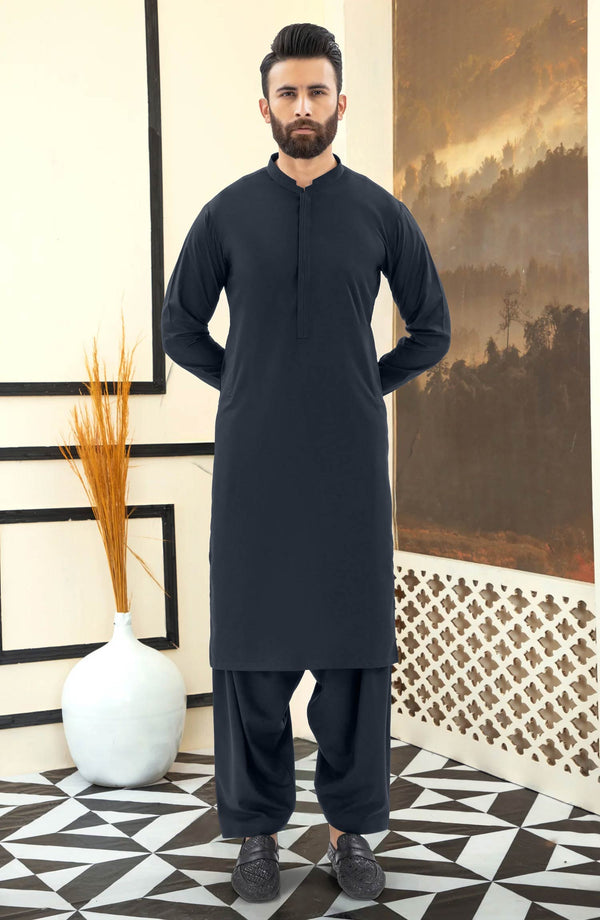 NAVY BLENDED KAMEEZ SHALWAR