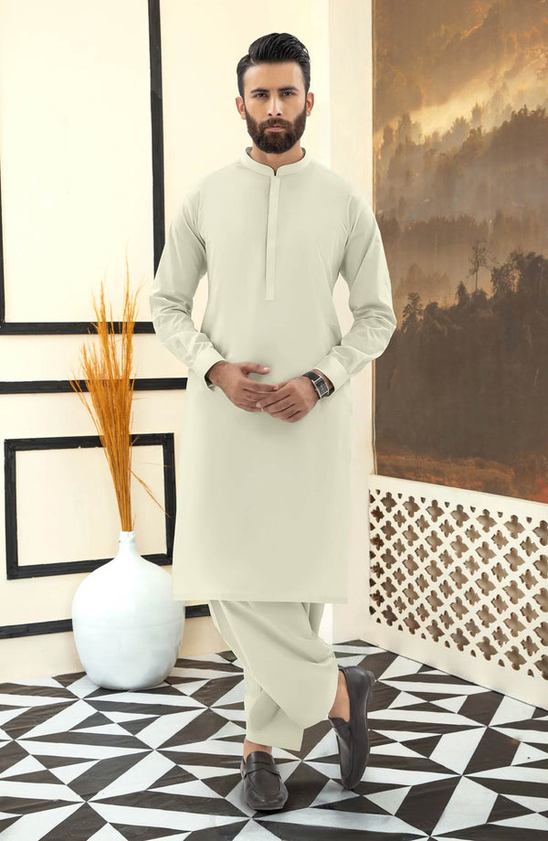 SOFT VANILLA 100% COTTON KAMEEZ SHALWAR