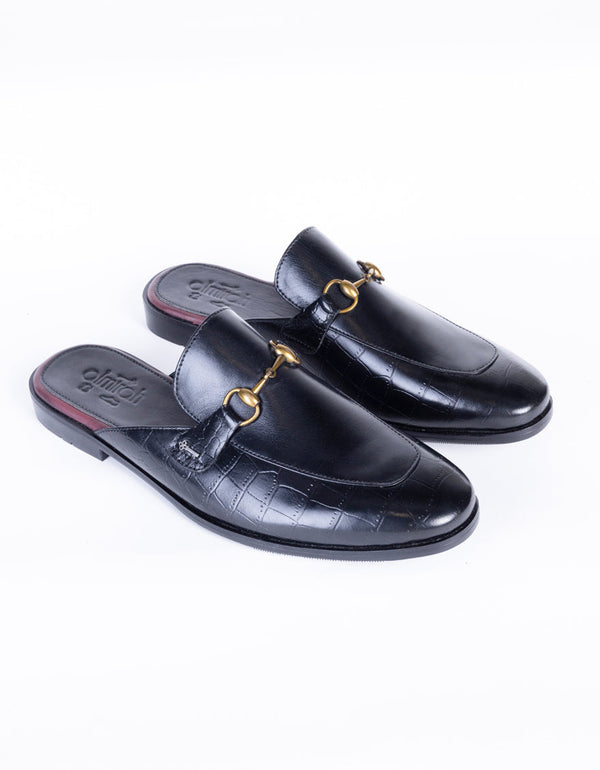 Black Leather Slip-On - AL-MSHO-040