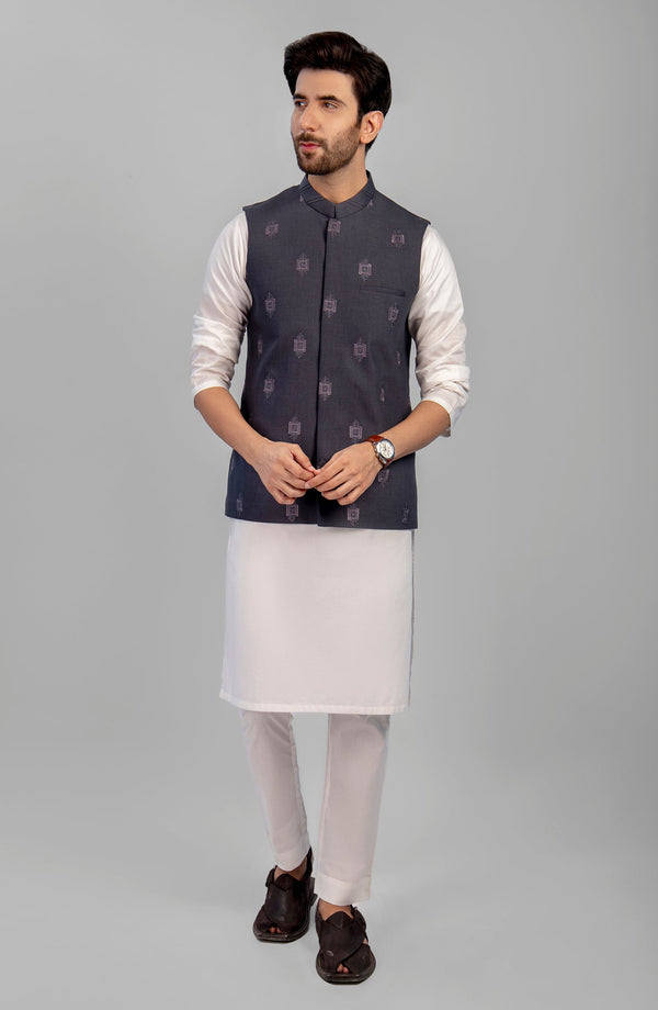 WINTER'23 MEN WAISTCOAT FORMAL DARK GREY