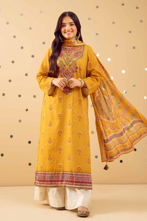 2 Piece - Printed Embroidered Suit - PE25-428