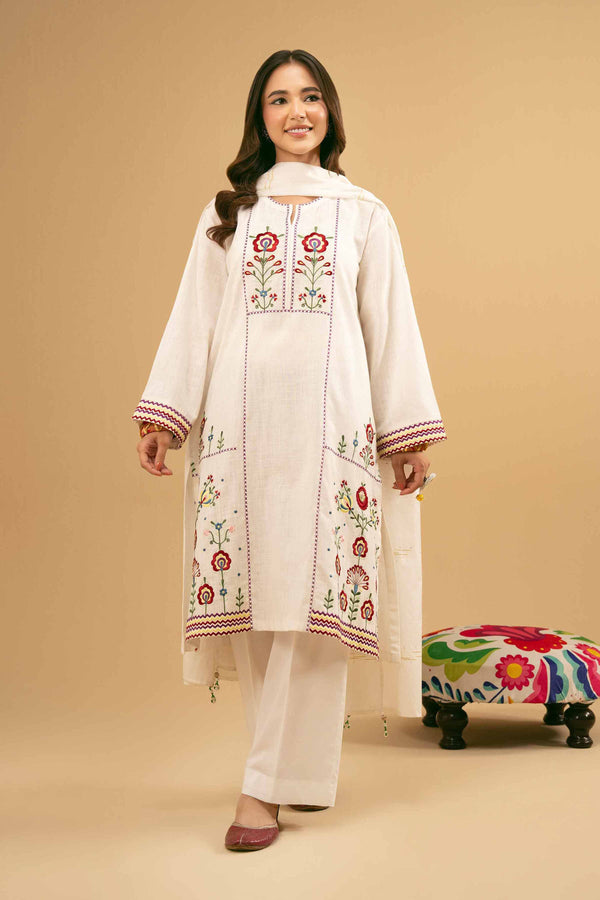 3 Piece - Embroidered Suit - PE25-483
