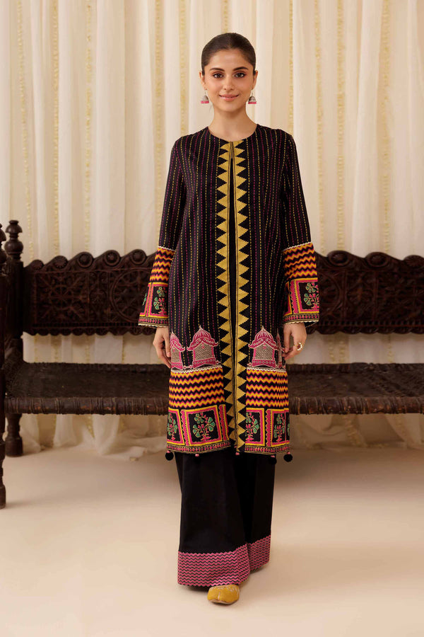 2 Piece - Printed Embroidered Suit - PFE25-44