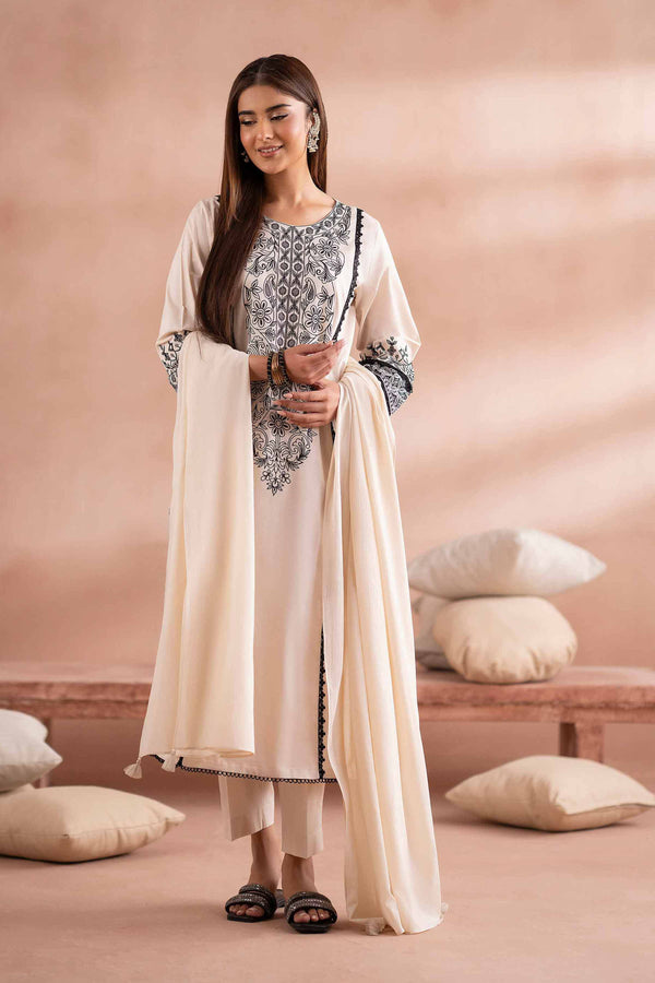 3 Piece - Embroidered Suit - PS25-162