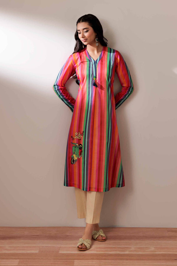 Printed Embroidered Shirt - PS25-188
