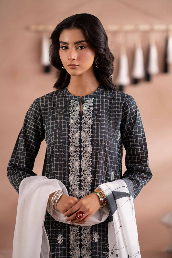 2 Piece - Printed Embroidered Suit - PS25-192