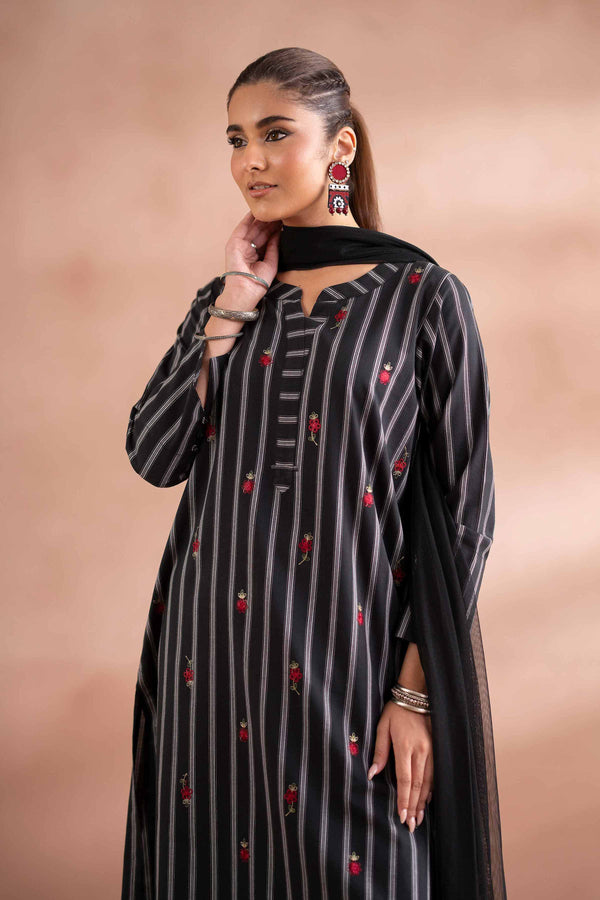 3 Piece - Embroidered Suit - PS25-214
