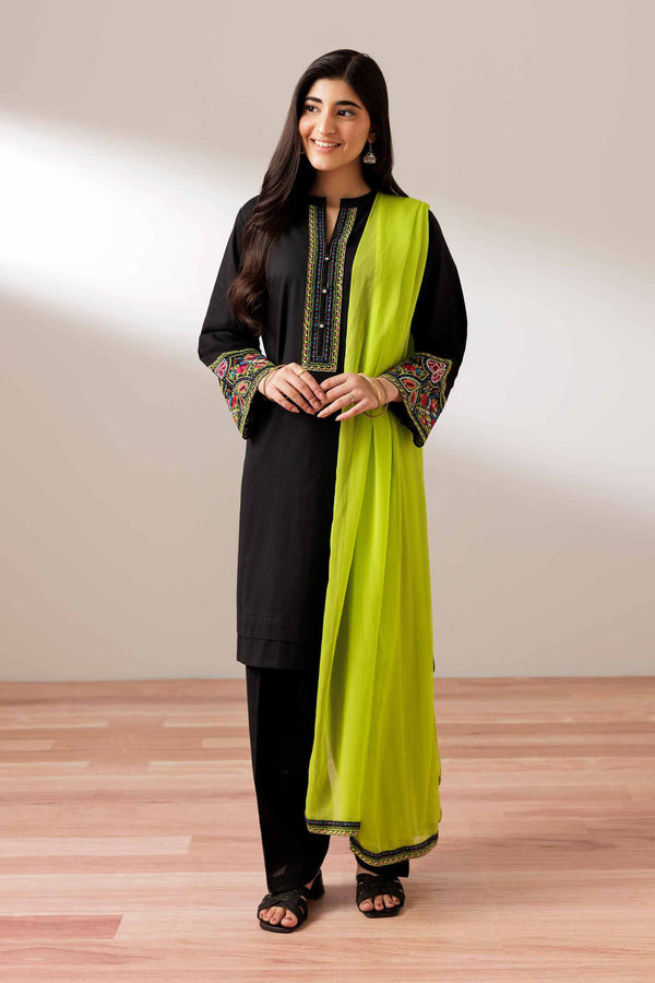 3 Piece - Embroidered Suit - PS25-257