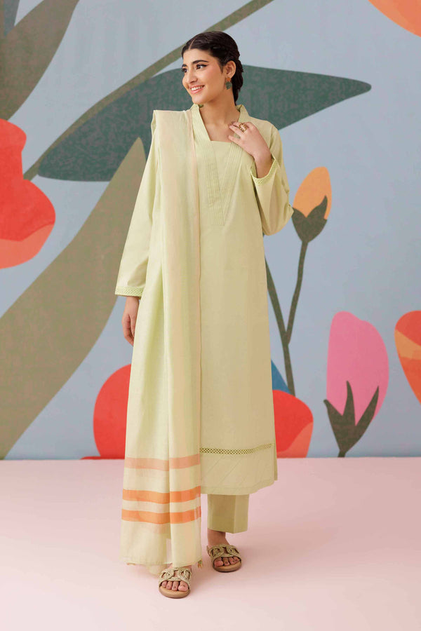3 Piece - Embroidered Suit - PS25-259