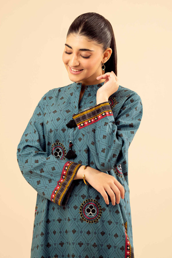 2 Piece - Printed Embroidered Suit - PW25-13