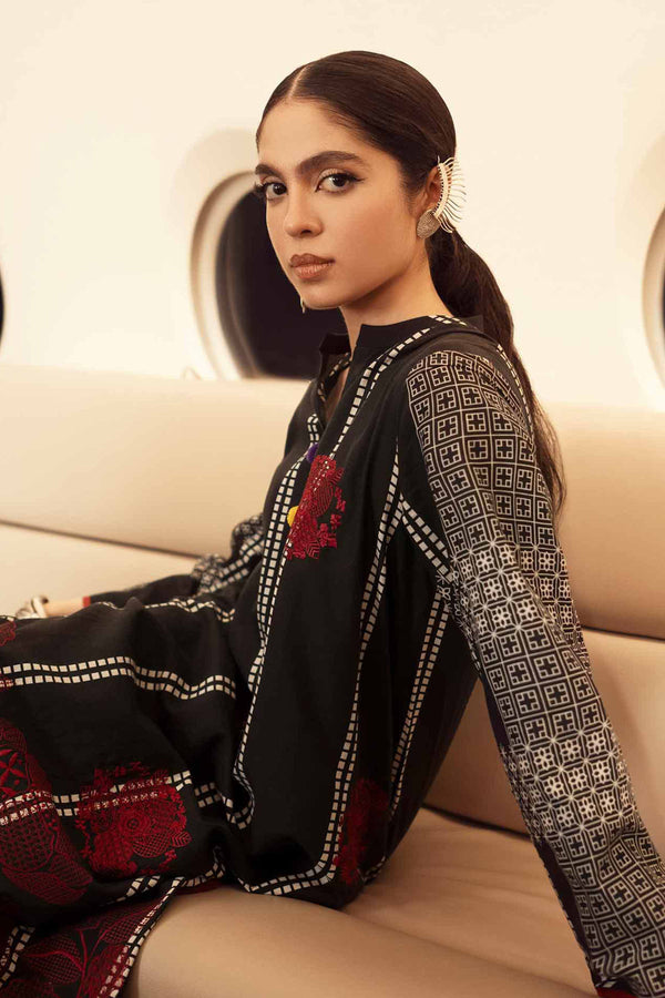 2 Piece - Printed Embroidered Suit - PW25-209