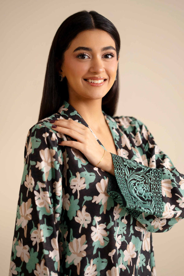 2 Piece - Printed Embroidered Suit - PW25-290