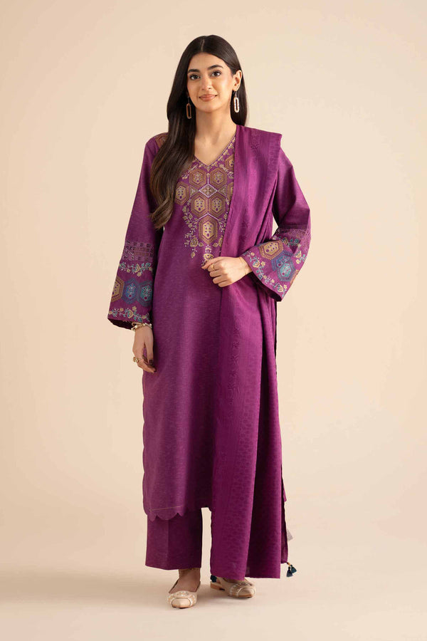 3 Piece - Embroidered Suit - PW25-450