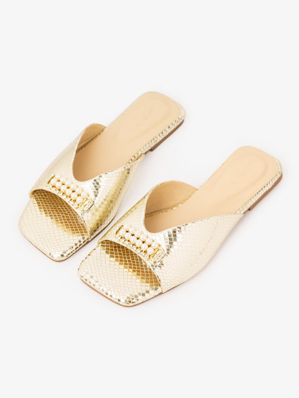 Pearl-Embellished Flats