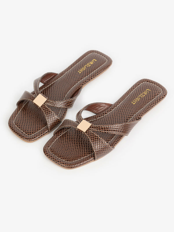 Cross-Strap Slide Flats