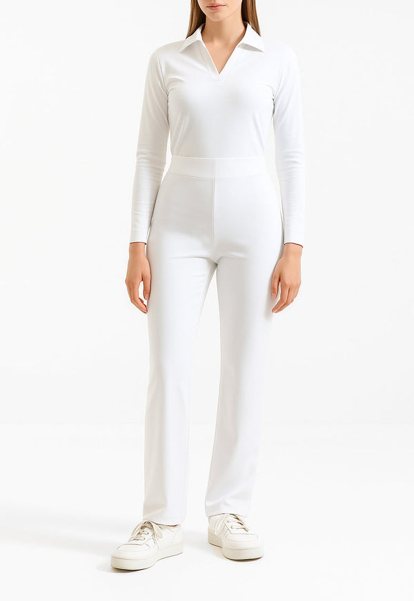 High Waist Straight Trousers