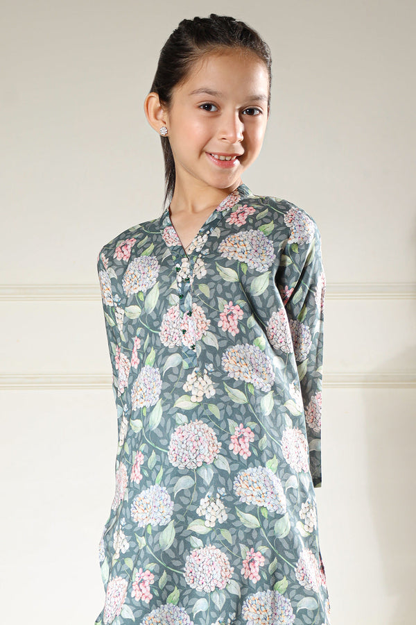 Printed Arabic Premium Lawn Stitched 2 Piece (Shirt/Trouser)  For Kids