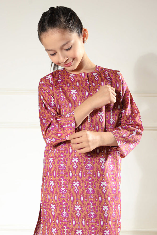 Printed Lawn Stitched 2 Piece (Shirt/Trouser)  For Kids