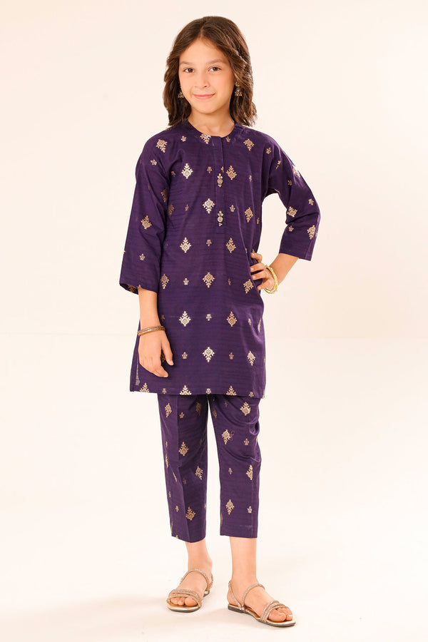 Cotton Jacquard Stitched Shirt For Kids