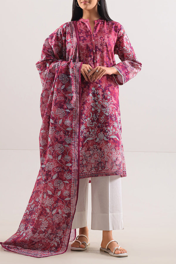 Printed Khaddar Stitched 2 Piece Shirt/Dupatta