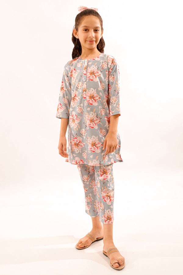 Printed Silk Touch Stitched Shirt/trouser For Kids