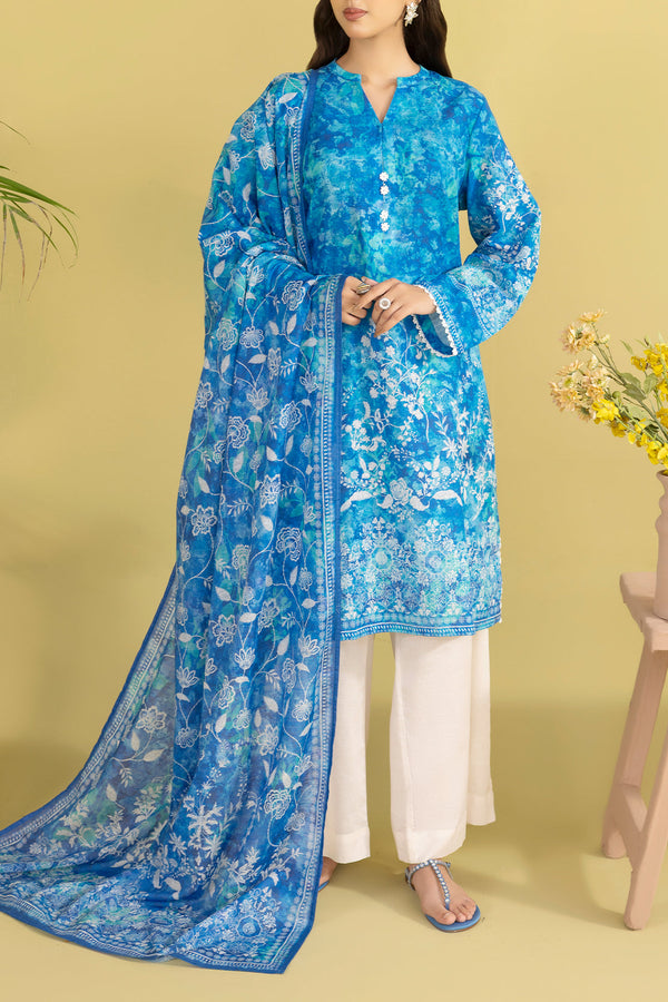 Printed Khaddar Stitched 2 Piece Shirt/Dupatta