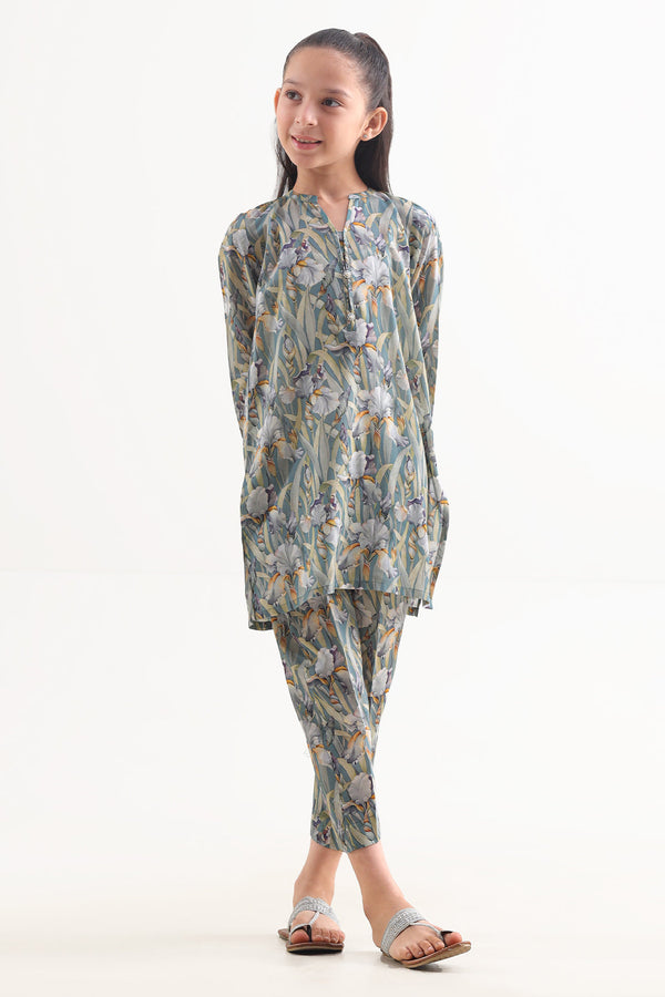 Printed Arabic Premium Lawn Stitched 2 Piece (Shirt/Trouser)  For Kids