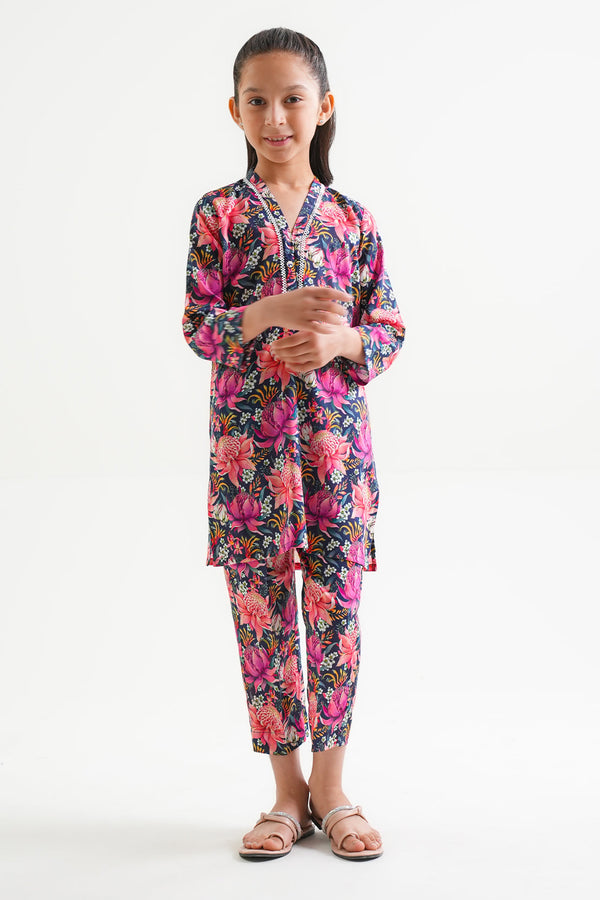 Printed Arabic Lawn Stitched 2 Piece (Shirt/Trouser)