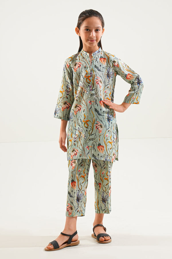 Printed Arabic Premium Lawn Stitched 2 Piece (Shirt/Trouser)  For Kids
