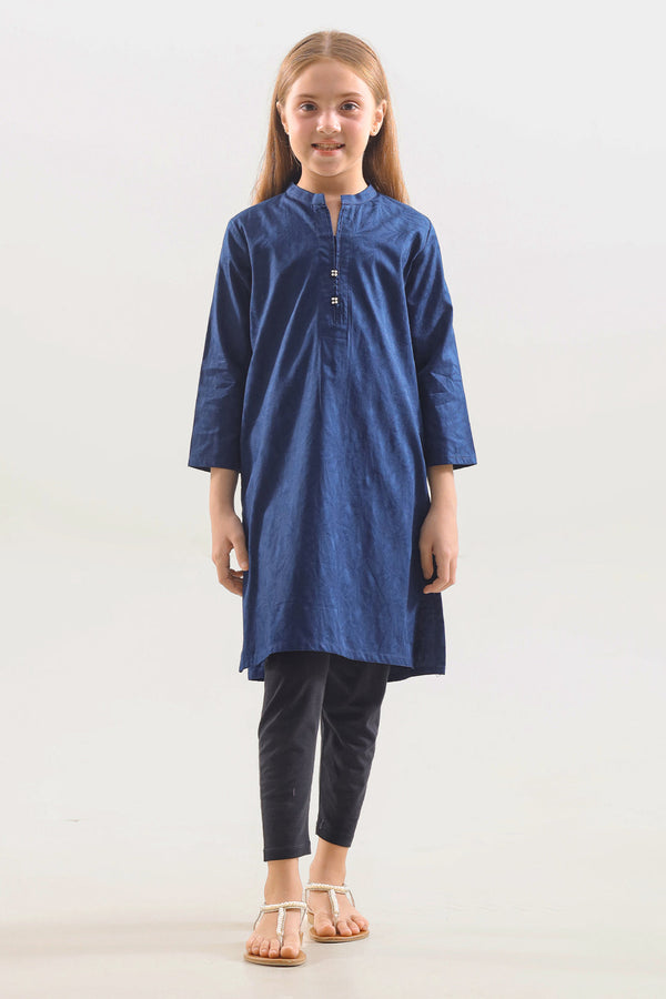 Stitched Self jacquard Shirt For Kids