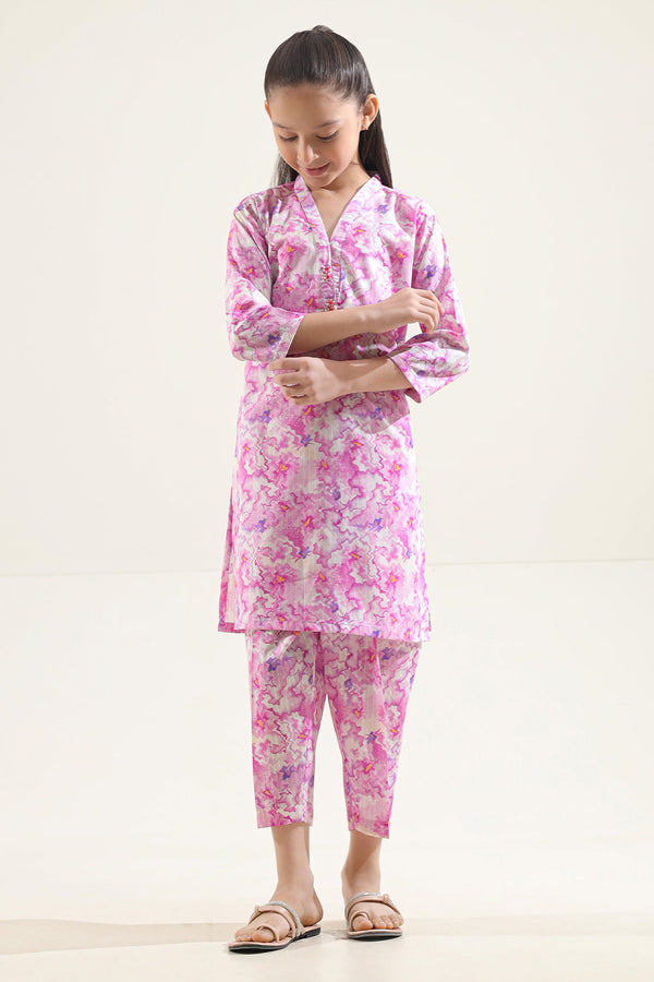 Printed Lawn Stitched 2 Piece (Shirt/Trouser) For Kids