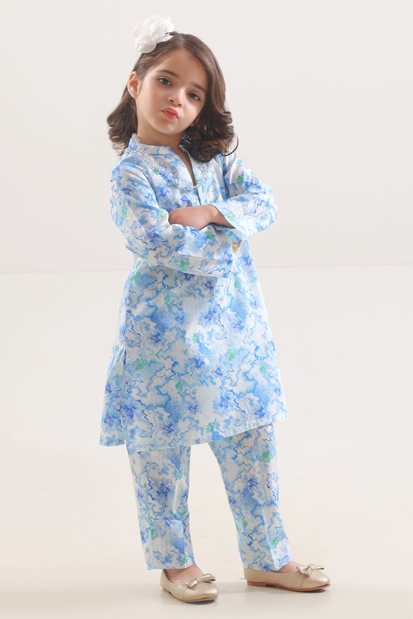 Printed Lawn Stitched 2 Piece (Shirt/Trouser) For Kids