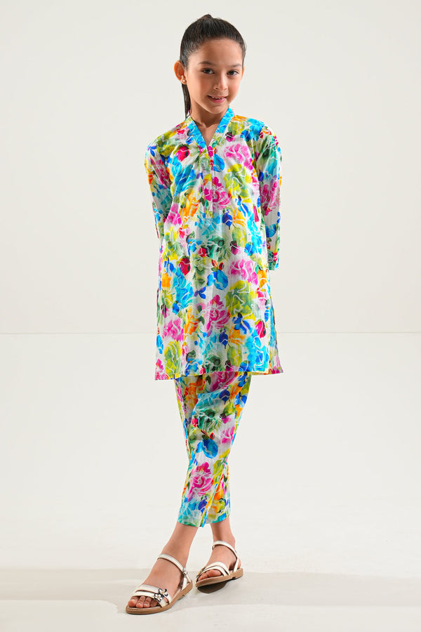 Stitched Lawn 2 Piece (Shirt/Trouser) For Kids