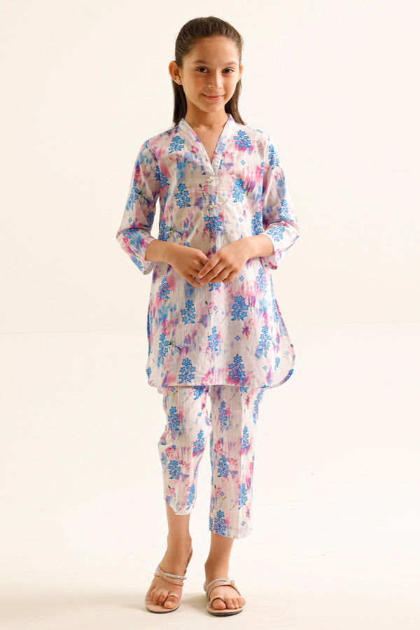 Printed Lawn Stitched 2 Piece (Shirt/Trouser) For Kids