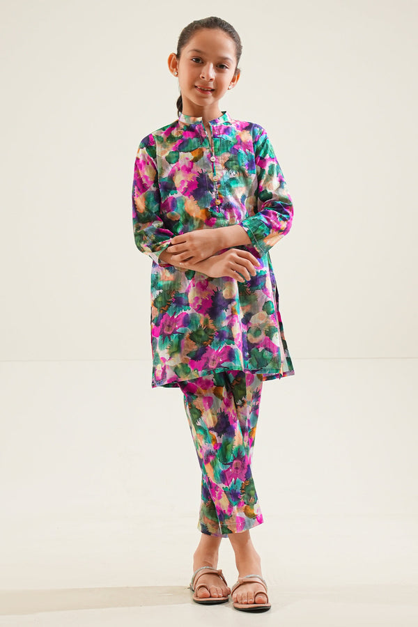 Printed Lawn Stitched 2 Piece (Shirt/Trouser) For Kids