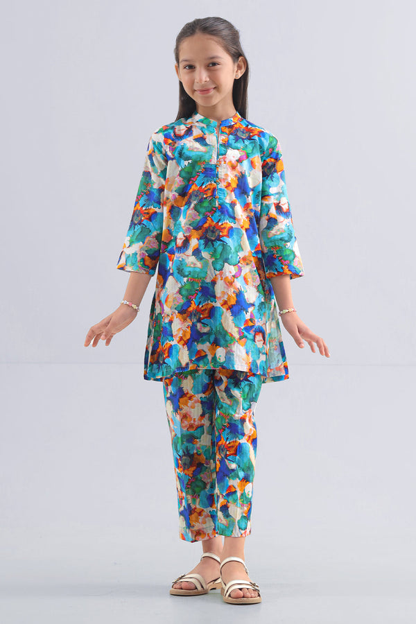 Printed Lawn Stitched 2 Piece (Shirt/Trouser)  For Kids