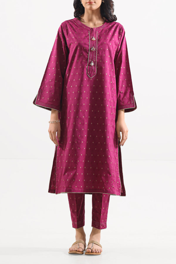 Cotton Jacquard Stitched 2 Piece (Shirt/Trouser)