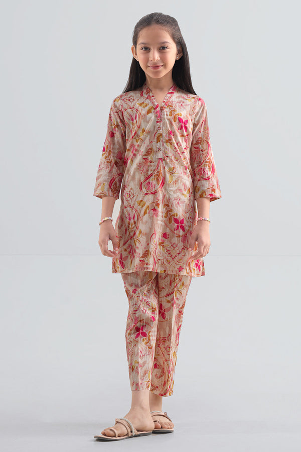 Printed Lawn Stitched 2 Piece (Shirt/Trouser)  For Kids