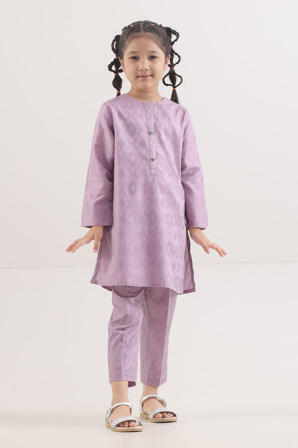 Stitched Cotton Jacquard Shirt/trouser For Kids