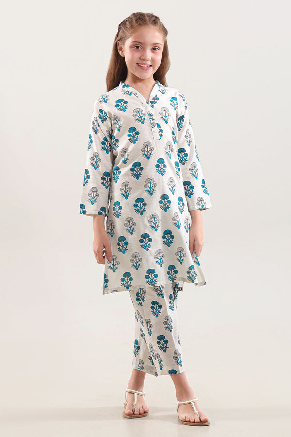 Printed Khaddar Stitched Shirt/Trouser For Kids