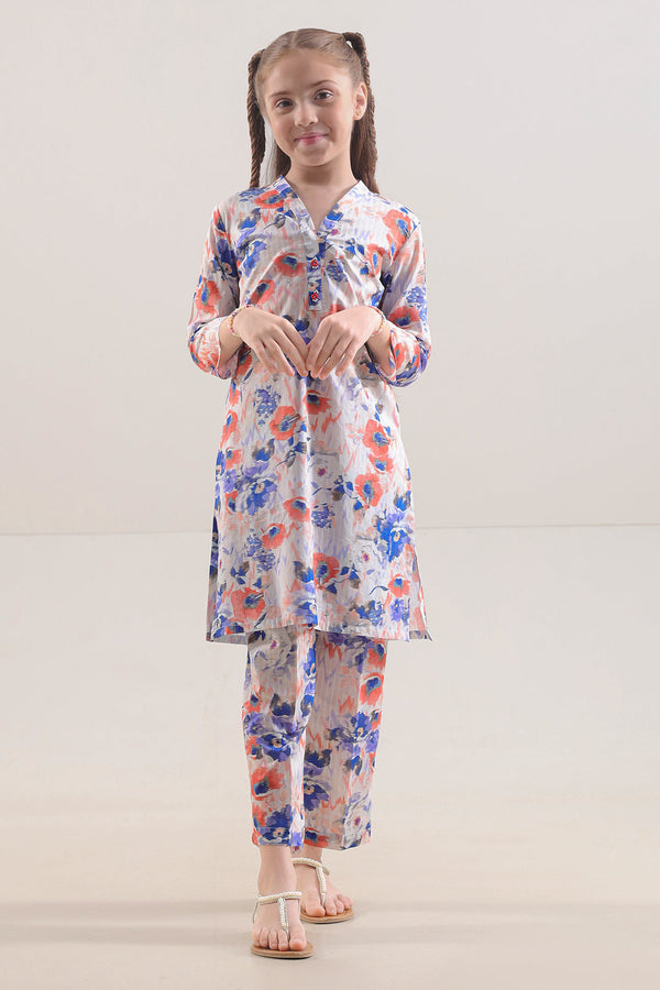 Printed Lawn Stitched 2 Piece (Shirt/Trouser) For Kids