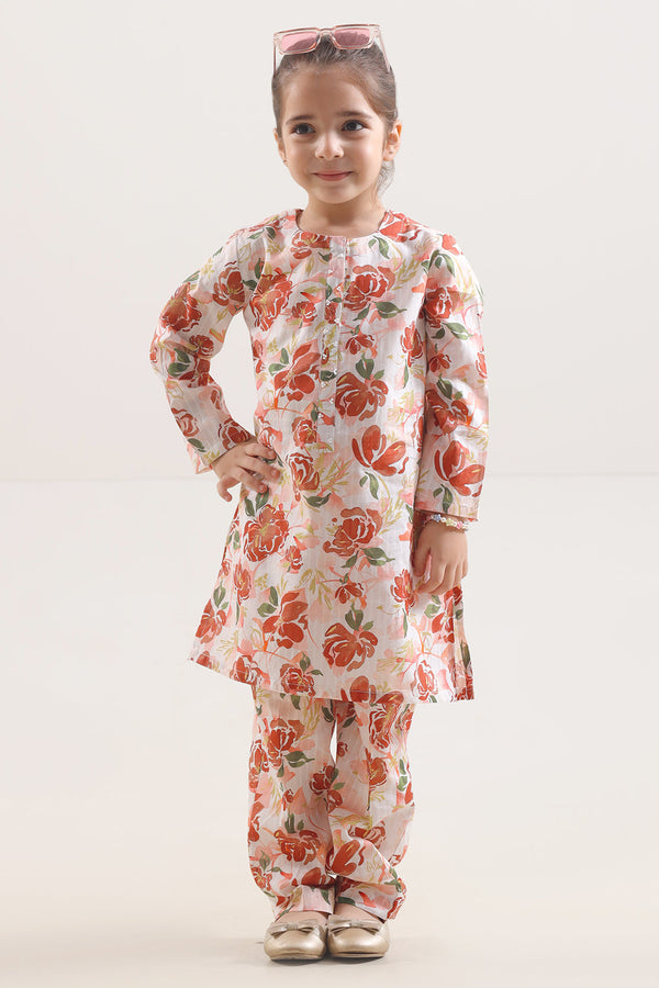 Printed Lawn Stitched 2 Piece (Shirt/Trouser) For Kids