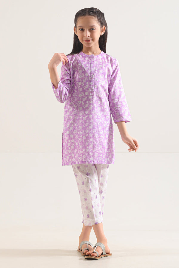 Printed Lawn Stitched 2 Piece (Shirt/Trouser)  For Kids